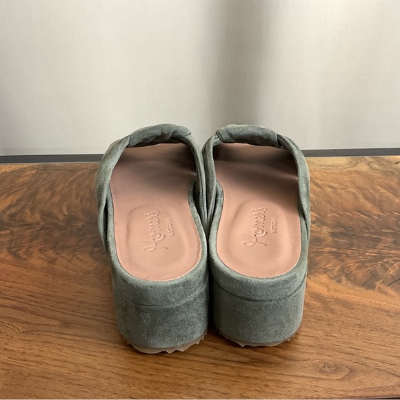 Green Suede Leather Platform Slide Sandal, New in Box - Picture 9 of 10